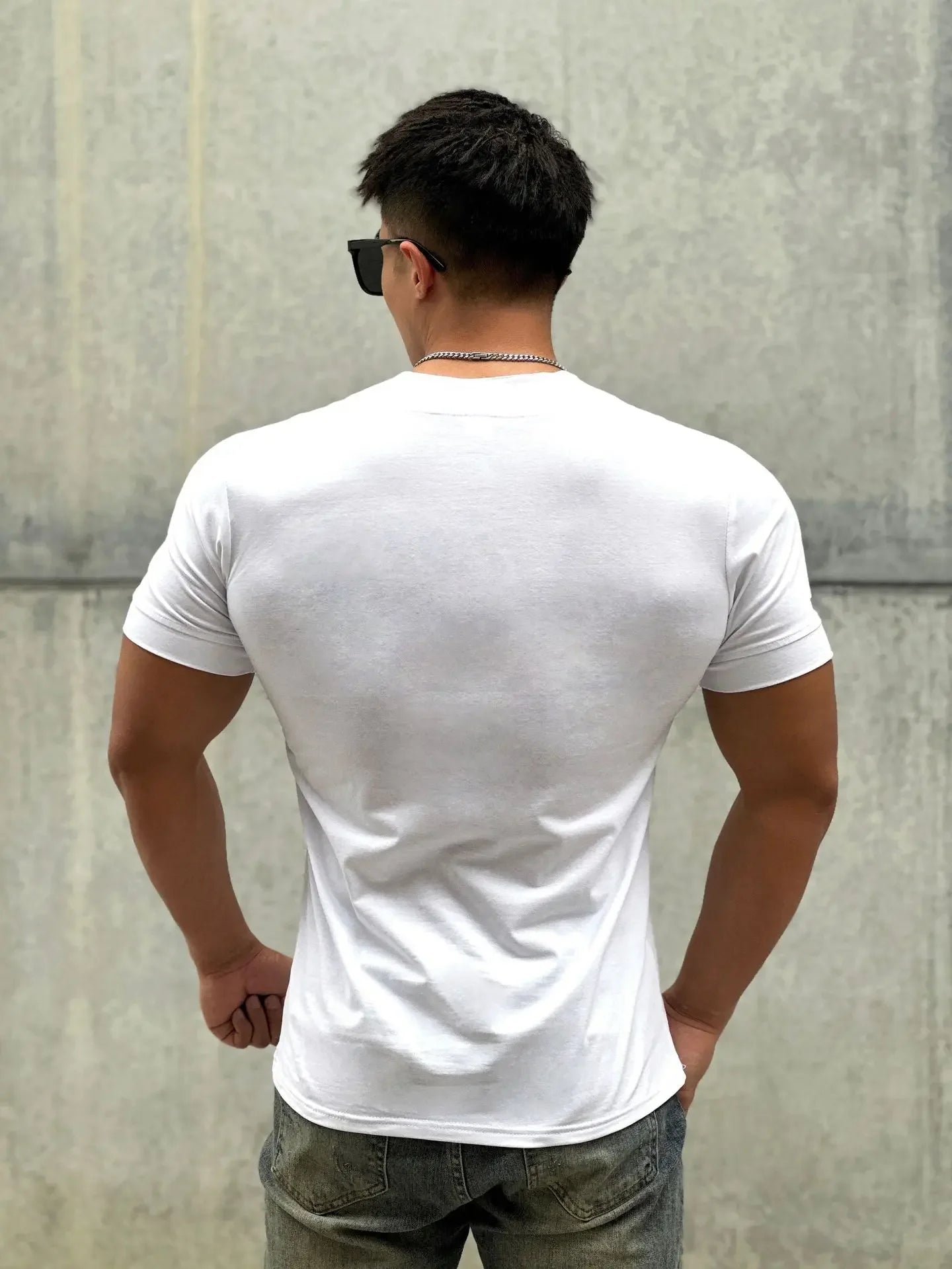 Men’s Slim Fit V-Neck T-Shirt – Summer Cotton Gym Tee
