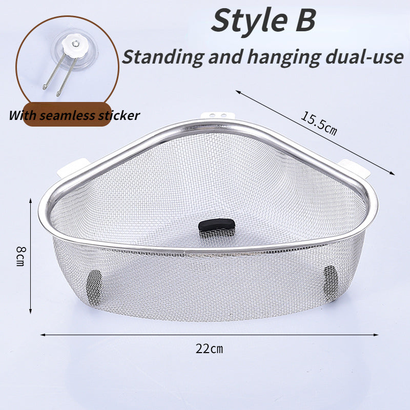 Stainless Steel Triangle Sink Drain Basket Strainer