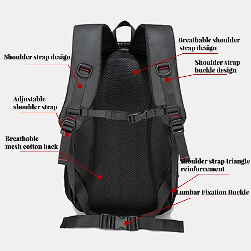 Travel backpack 40L waterproof lightweight outdoor hiking, men's and women's camping backpack