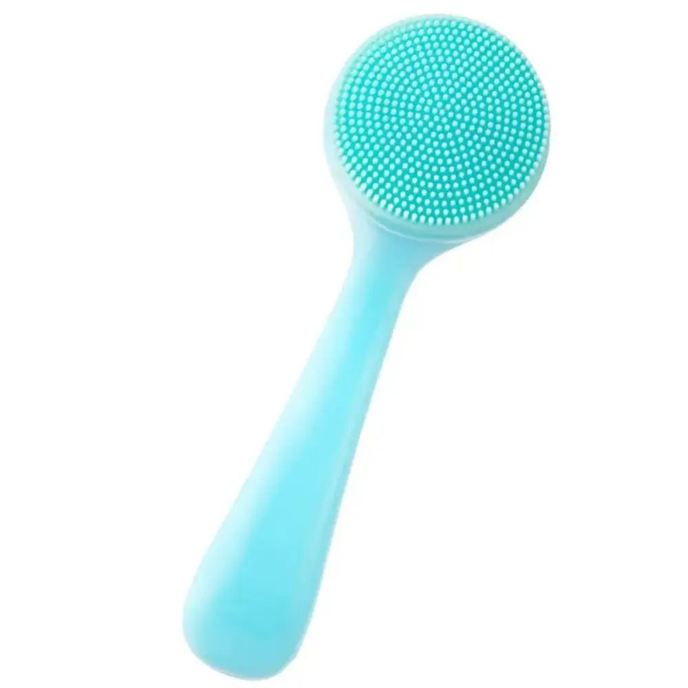 Silicone Facial Cleansing Brush Manual Makeup Residues Removal Face Cleaning Scrubber Long Handle Exfoliator Face Wash Brush