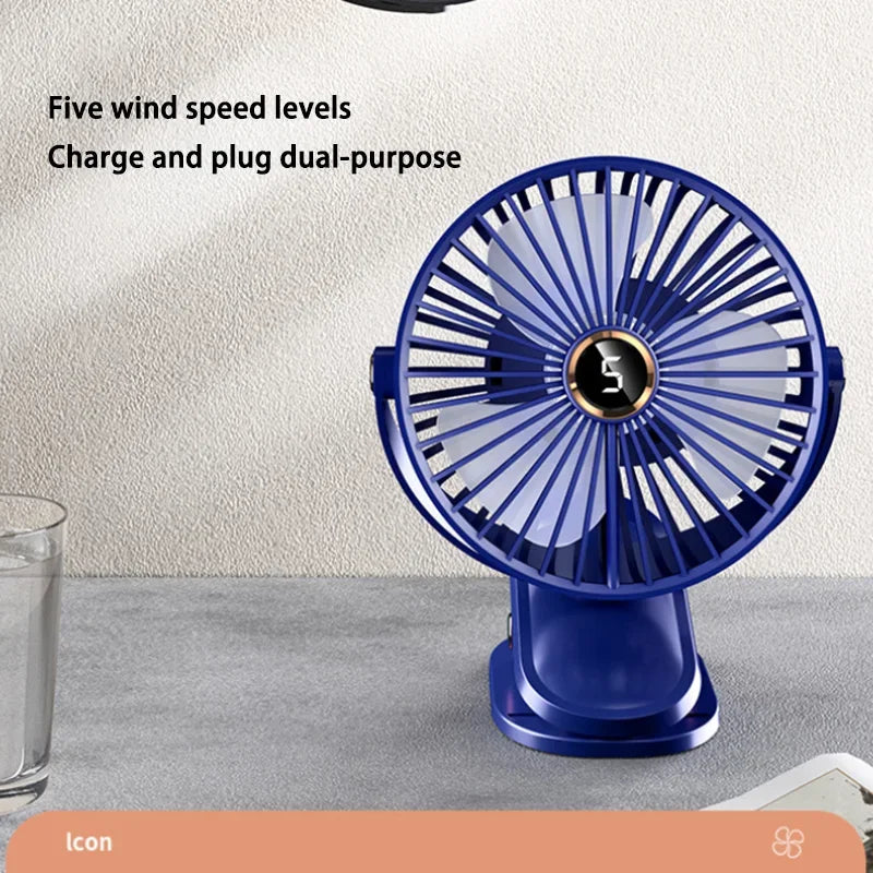 Xiaomi Youpin Clip-on Fan 5 Speed Quiet Rechargeable Desktop Portable Air Circulator Wireless Fan With LED Light Camping Home