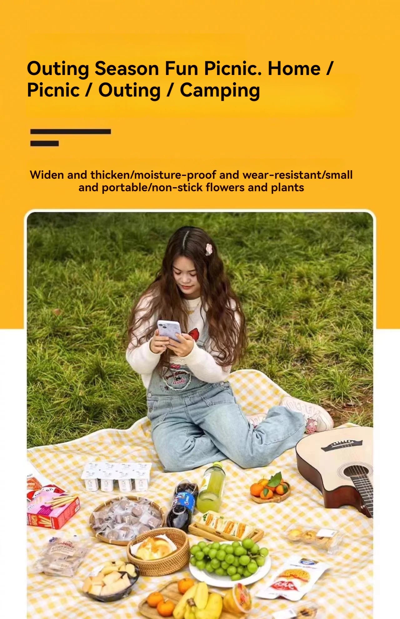 Picnic Mat, Moisture-proof Camping and Picnic Mat, Outdoor Waterproof Portable Beach Mat, Outdoor Spring Outing Mat