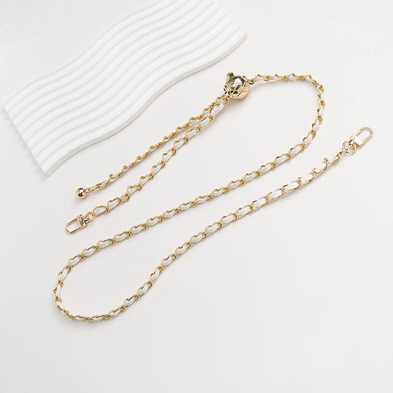 PU Leather Metal Chain Accessories Crossbody Shoulder Portable Wrist Bag Chain Strap Replacement Luggage Accessories Versatile