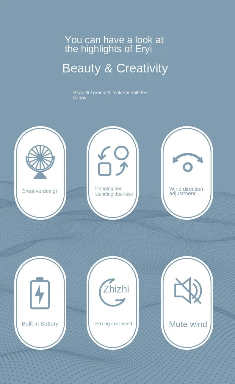 Xiaomi Desk Fan New Smart Home Portable Cooling Fan Can Hanging Upright Fan Usb Brushless Turbine Mini Portable Air Conditioner