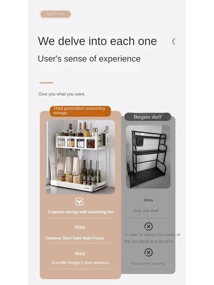 Multi-Functional Kitchen Seasoning & Storage Rack