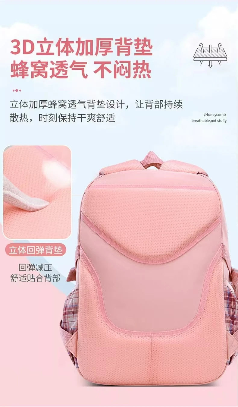 Sanrio Kuromi Schoolbag Girls' new 2024 high-volume spine-protecting light school backpack for grades 3-9