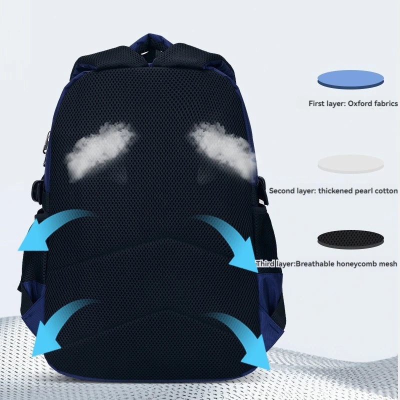 New Elementary School Students Schoolbag Boys 1-3-6 Grades 6-12 Years Old Lightweight Leisure CHILDREN'S Shoulder Bag Large Capa