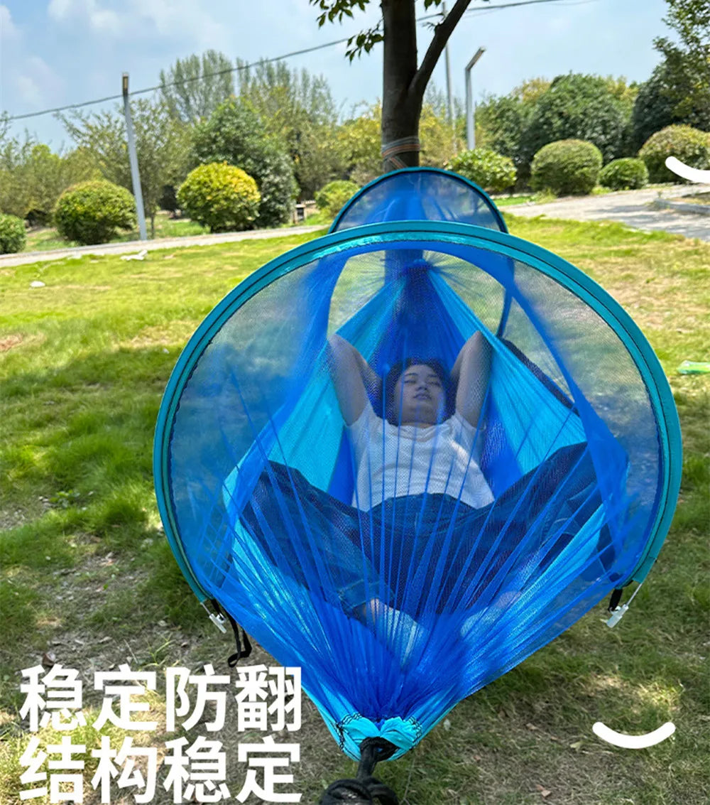 Two-Person Portable Camping Hammock with Straps & Belts