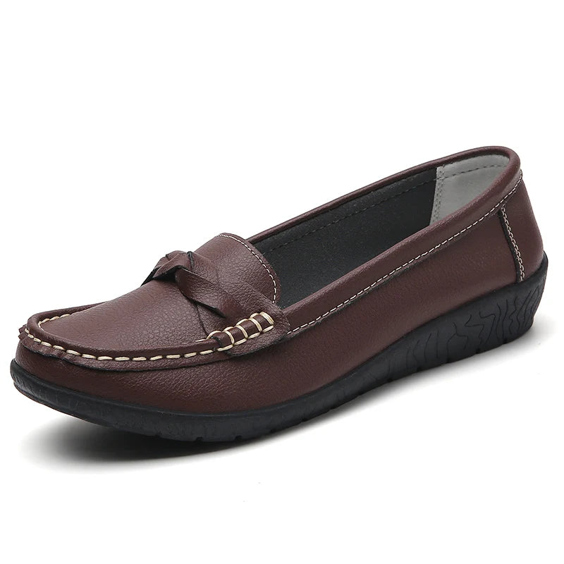 Women's Flat Shoes Fashion Outdoor Loafers For Women Comfortable Moccasins Genuine Leather Shoes For Woman Footwear