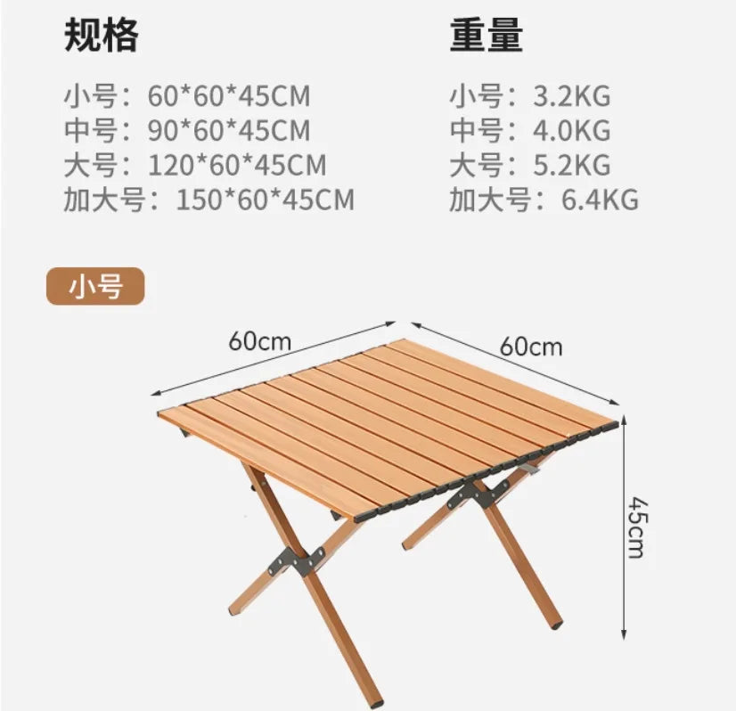 Camping Folding Table Portable Parasol Table