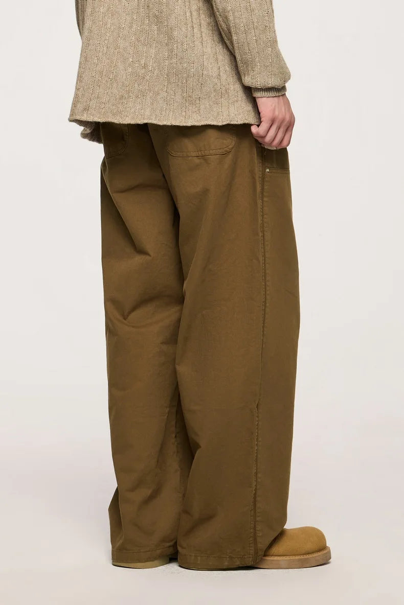 Men’s Wide-Leg Street Style Work Pants Autumn 2025