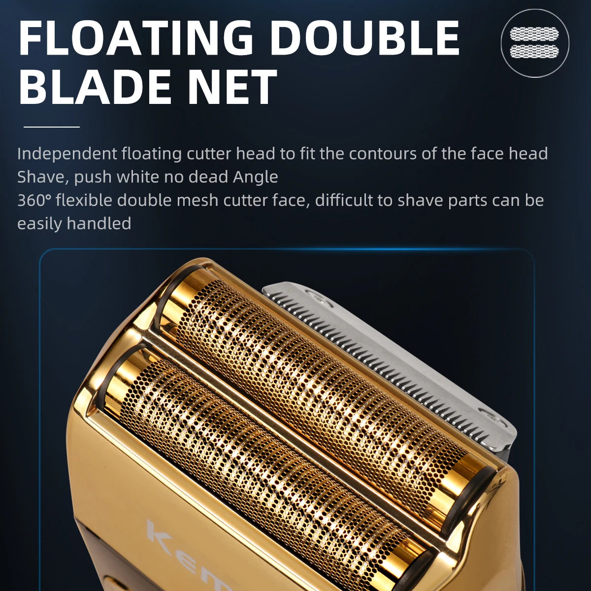 2-in-1 Electric Shaver & Hair Trimmer for Men KM-2028