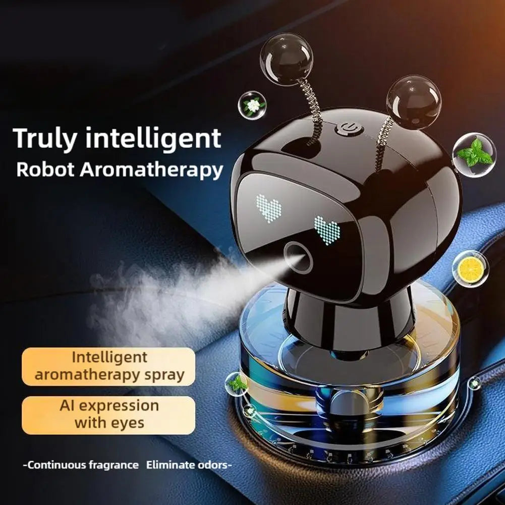 Smart Rechargeable Car Air Freshener,Automatic Aromatherapy Diffuser With Robotic Design,Auto-Spray&Ignition Sensing,Car Decor