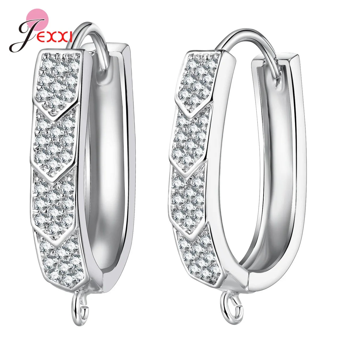 Trendy 925 Sterling Silver Earring Hooks For DIY Jewelry Makings Cubic Zirconia Earring Clasps Accessories