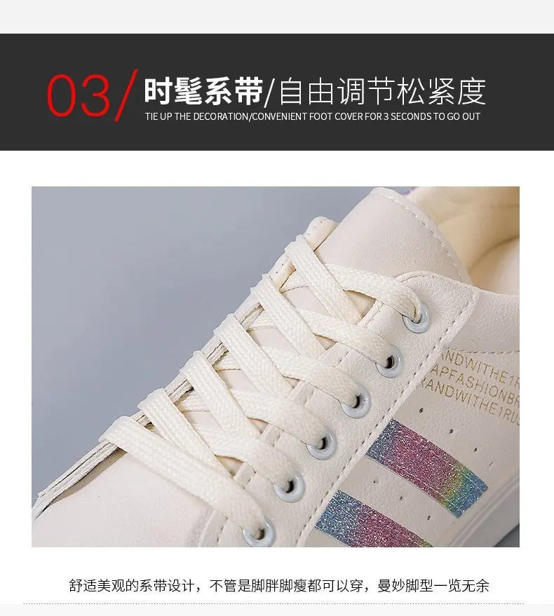 Women Sneakers Autumn New Casual Walking Shoes Woman Flat Lace Up High Quality Sneakers Fashion Flat-bottomed Casual Shoes