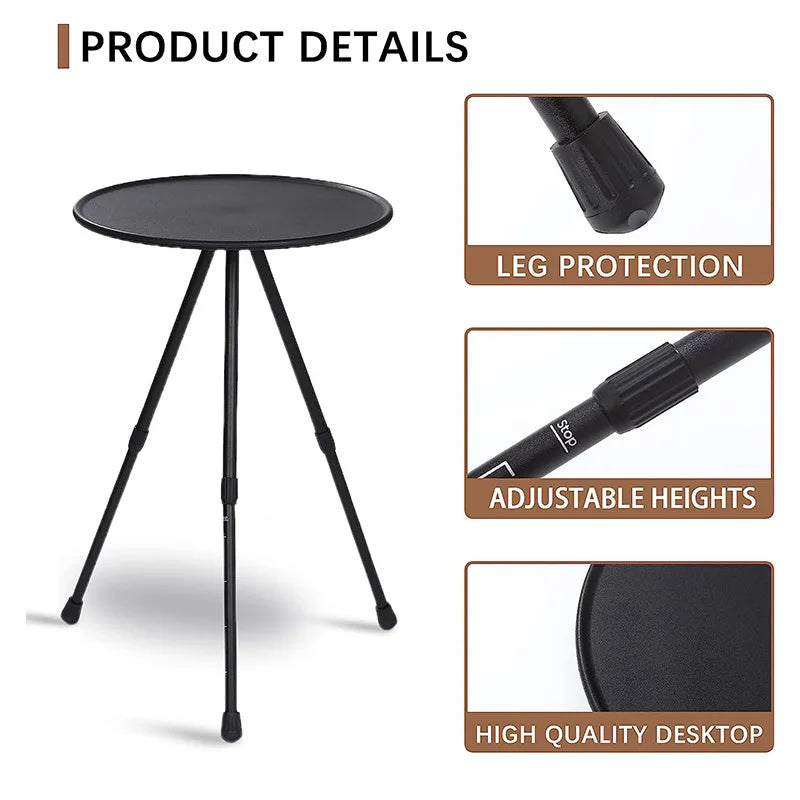 Portable Round Camping Table Adjustable & Lightweight
