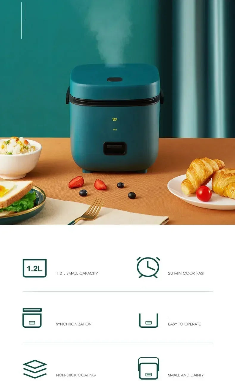 Smart Electric Rice Cooker Multicooker Mini Electric Cooking Pot Non-Stick Cooker 1-2 People Household Kitchen Appliance 220V