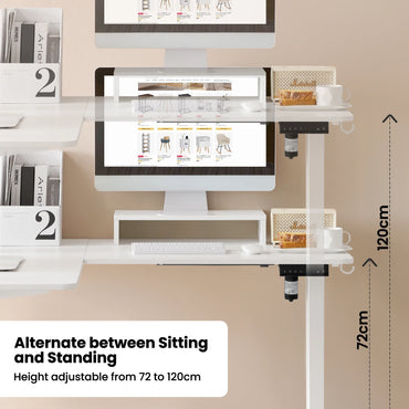 Electric L-Shaped Sit Stand Desk – 140x120cm Adjustable