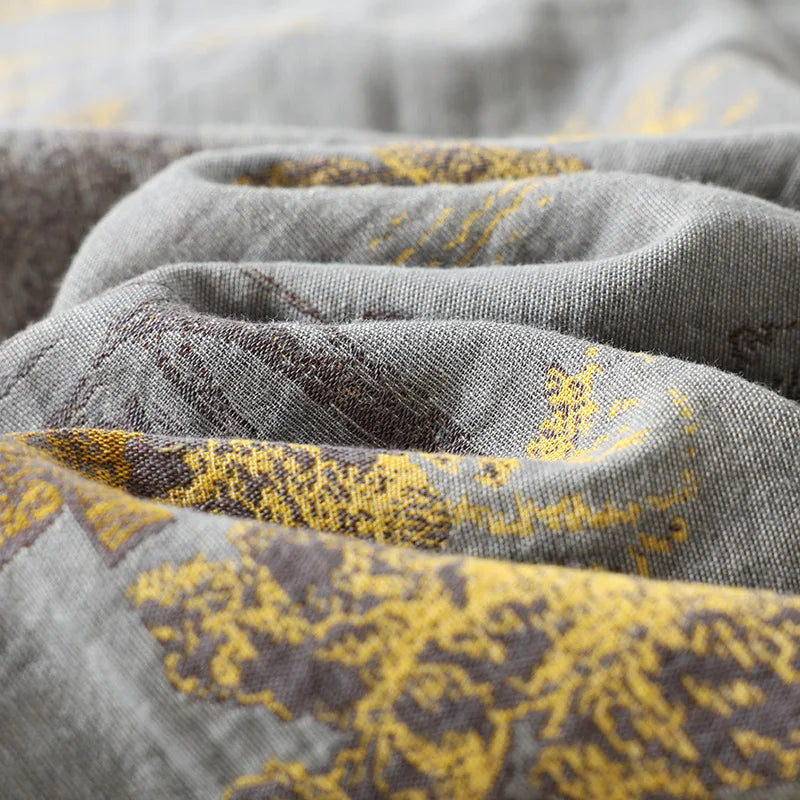 Men’s Cotton Kimono Pajama Robe – Jacquard Print Loungewear