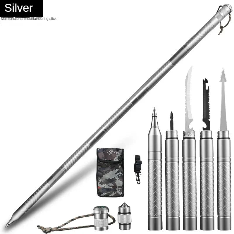 Outdoor Mountaineering Stick Multi Functional Self Defense Stick Car Mounted Tactical Mountain Camping Supplies Set Tools