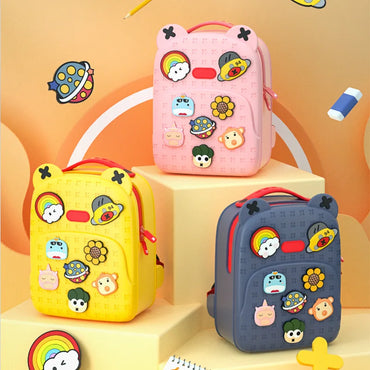 Fashion DIY Cartoon School Bags for Kids Boys Waterproof Children School Backpacks for Girls Kindergarten Kawaii Book Bag Gift