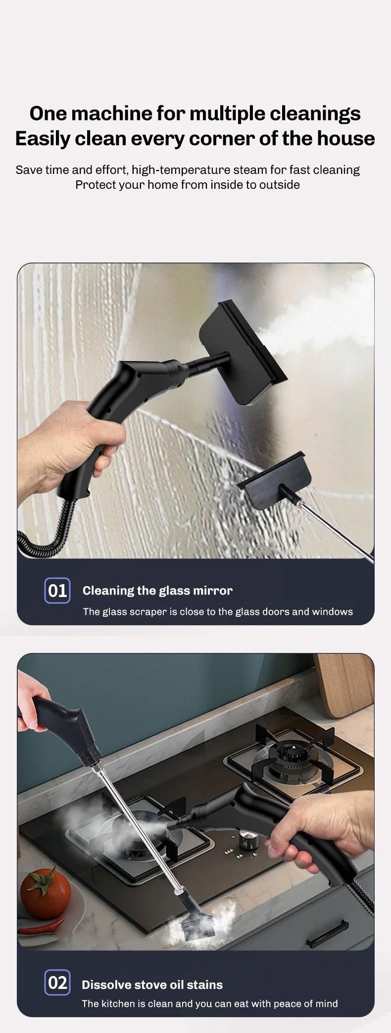 2500W Handheld Steam Cleaner – 1600ML High-Capacity Machine