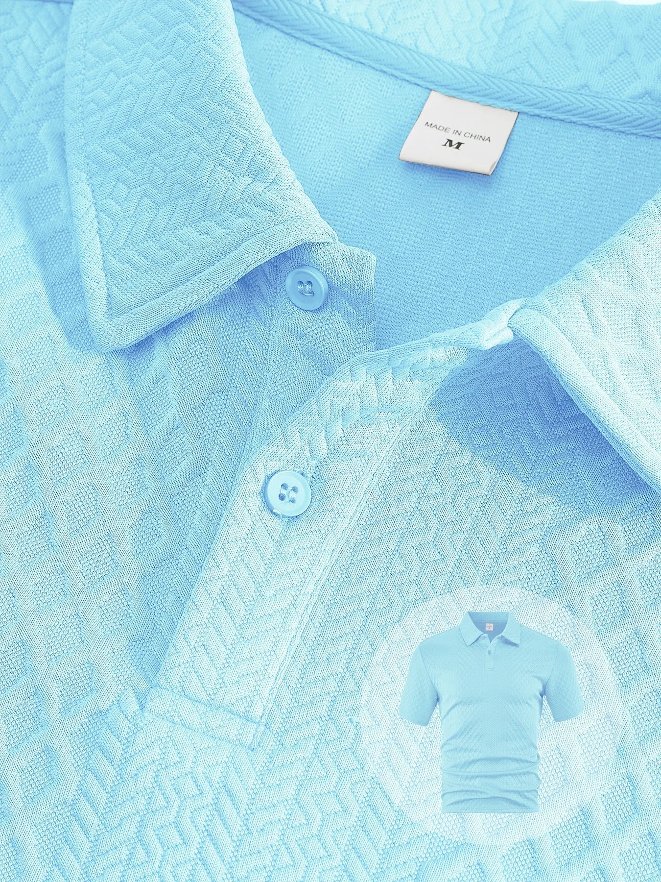 Men’s Summer Jacquard Polo Shirt – Casual Short Sleeve