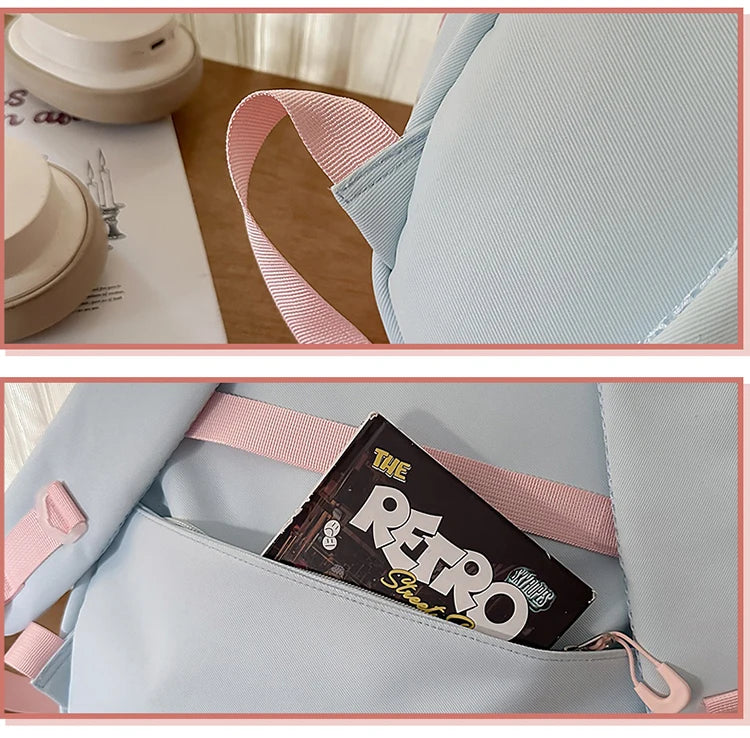 Large Capaci Children's School Bag Set for Girls Primary And Middle School Double oulder Bapa Sweet College Sle