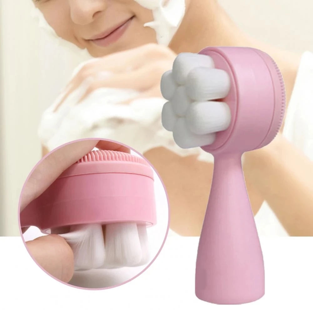 Double-Sided Silicone Facial Cleansing Brush