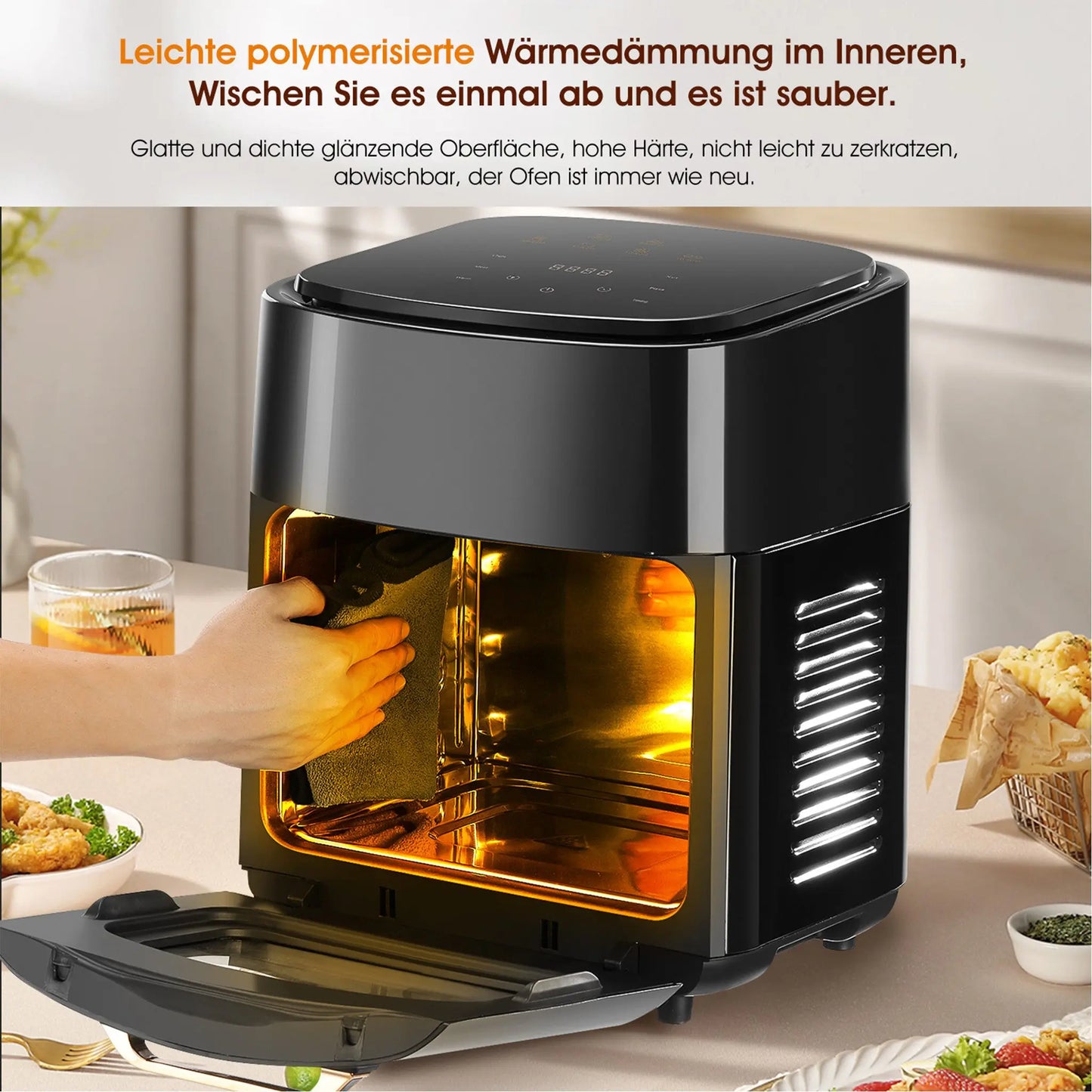 15L 1800W Large Electric Air Fryer Oven, LED Display