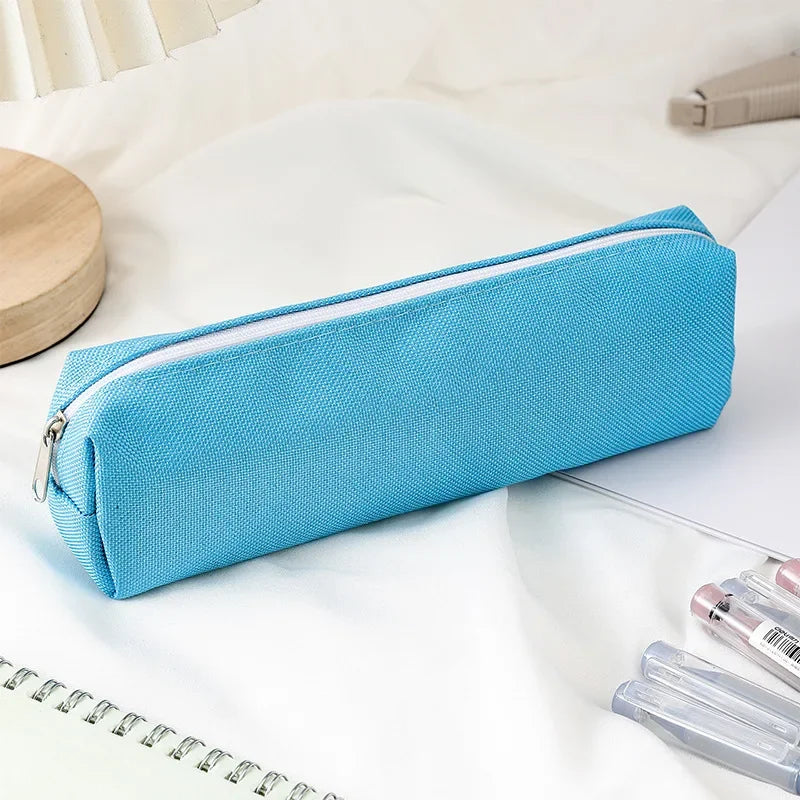 Simple Pencil Case School Supplies Pencil Cases Solid Color School Stationery Pencil Pouch Back To School