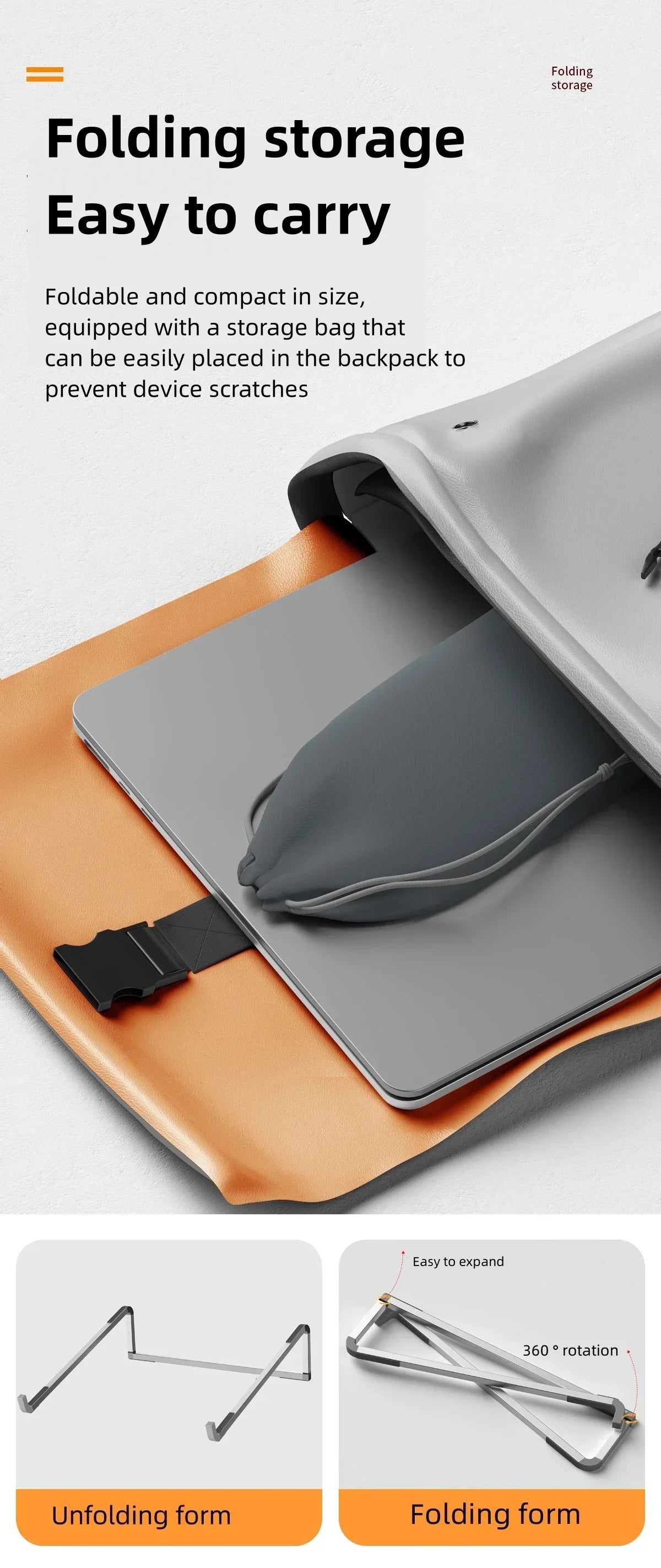 Portable Laptop Stand Aluminum Alloy Support Computer Bracket Ultra light Foldable Non-slip Notebook Holder for Macbook Air Pro