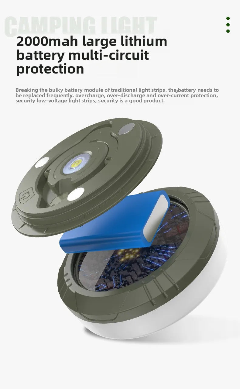 Multi-Functional Outdoor Camping Lamp with Light String