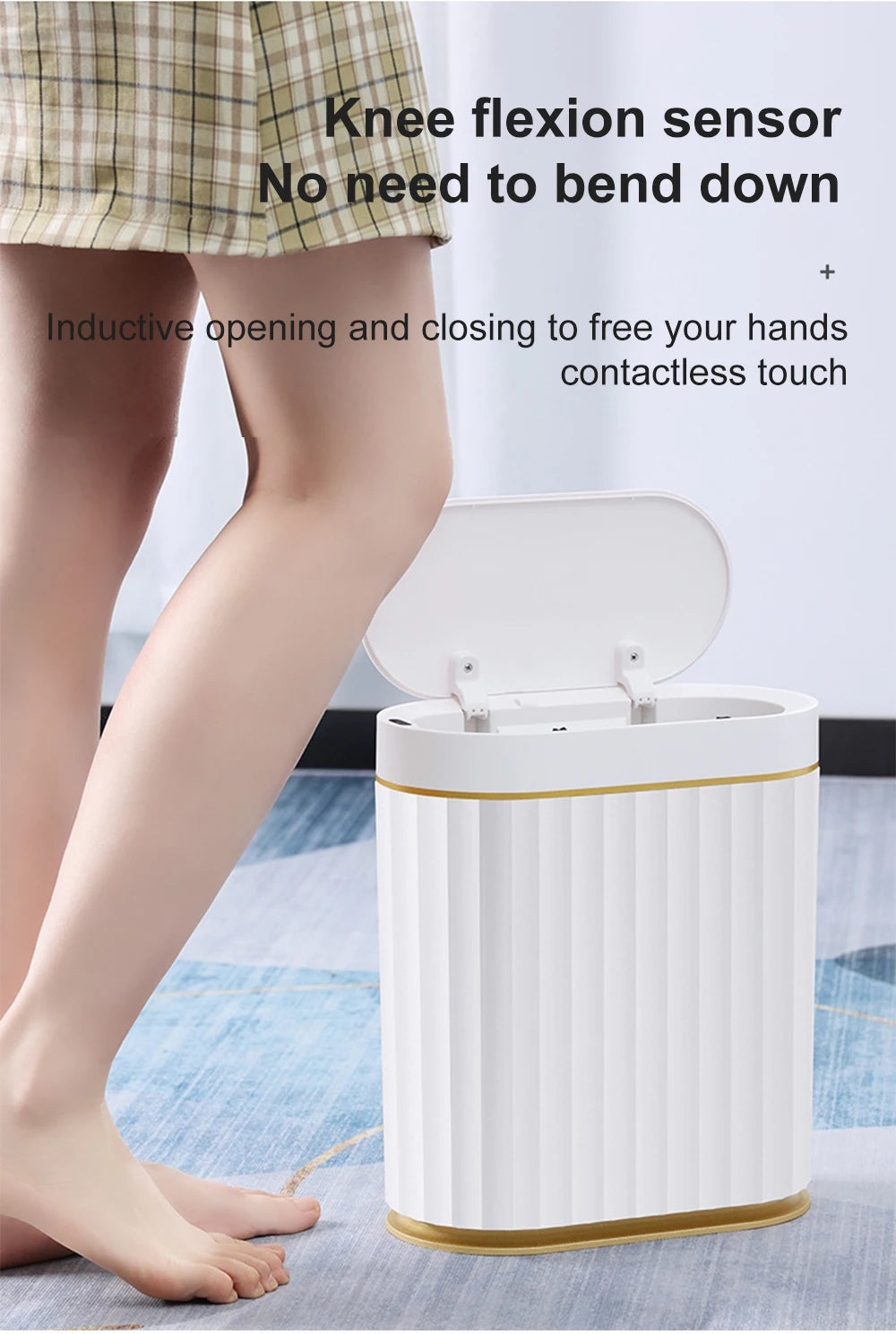 Smart Home Automatic Sensor Trash Can For Kitchen Bathroom Toilet Smart Trash Can Living Room Dustbin Wastebasket Waterproof Bin