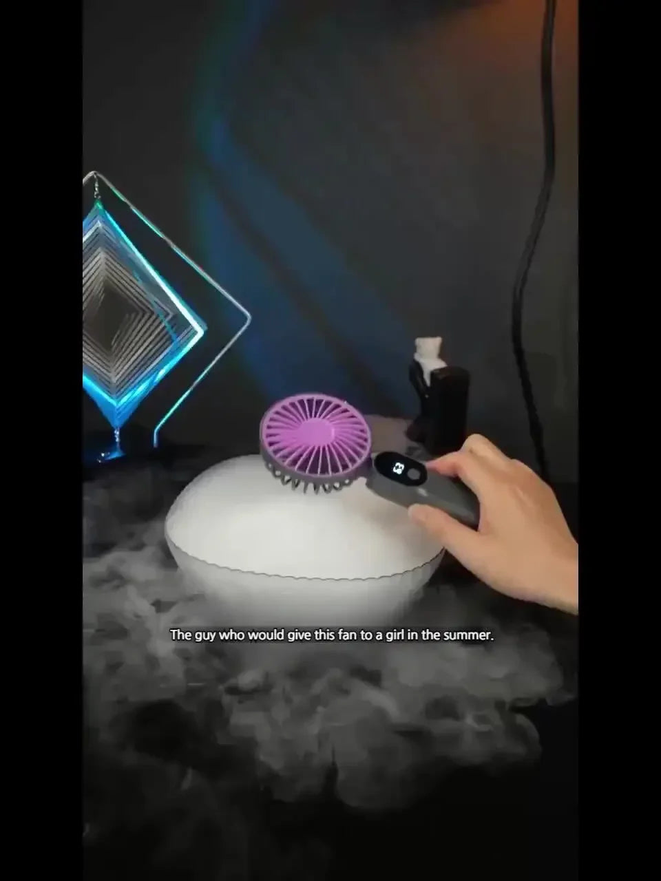 Handheld Mini Fan – Foldable 6-Speed USB Rechargeable Fan with Phone Stand & Display