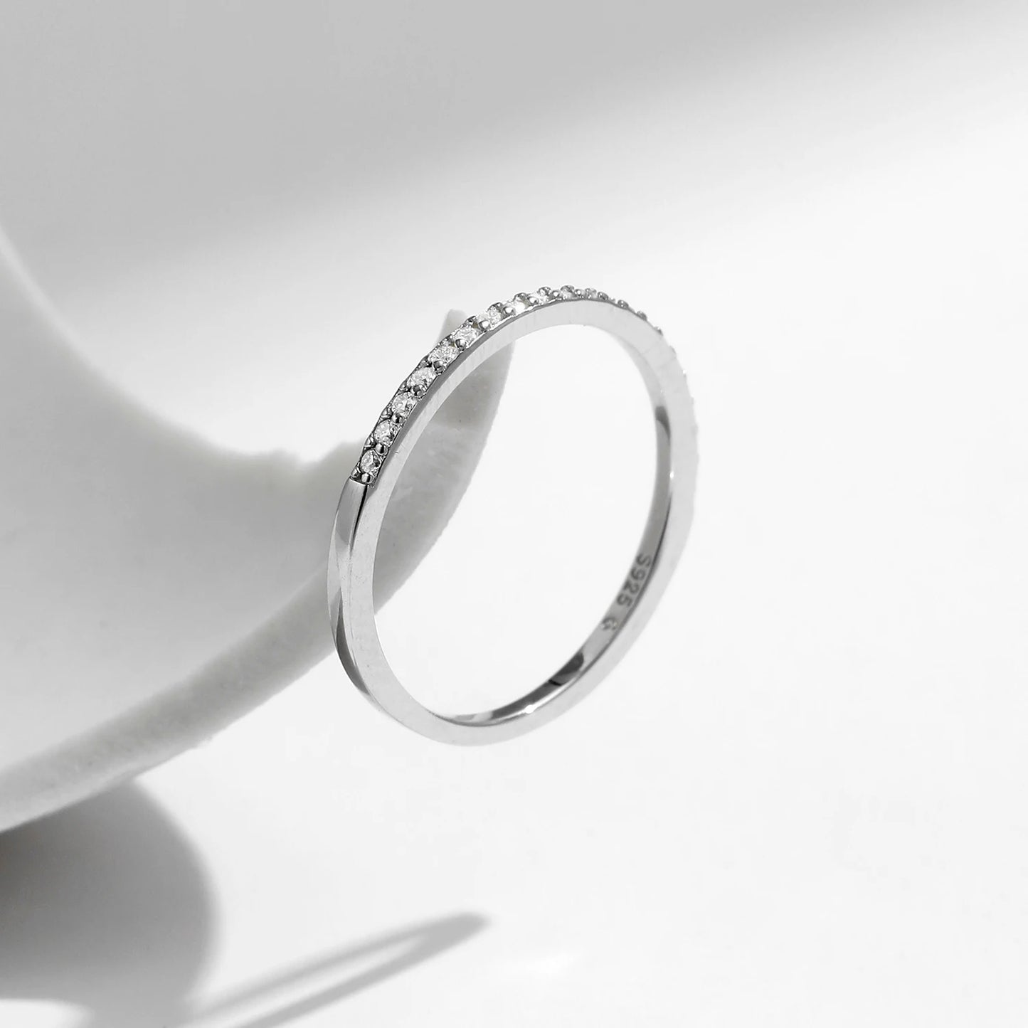 Moissanite Eternity Ring – 925 Sterling Silver Band