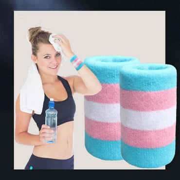 Unisex Colorful Striped Sport Wristband Sweatband