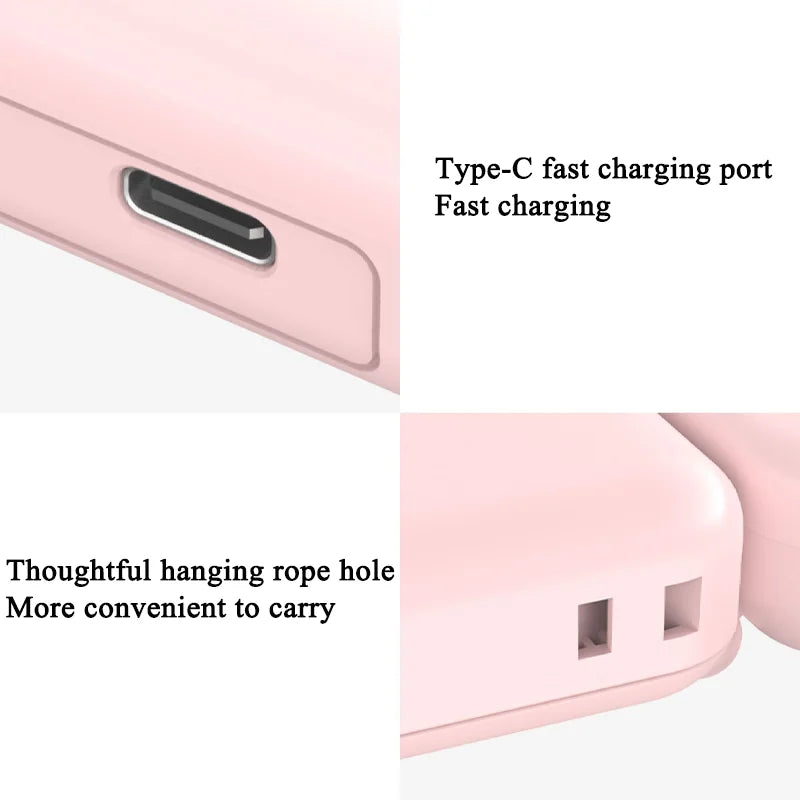 3-in-1 Mini Portable Neck & Handheld Fan with Power Bank