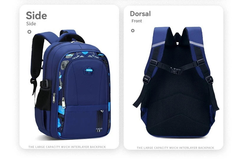 New Elementary School Students Schoolbag Boys 1-3-6 Grades 6-12 Years Old Lightweight Leisure CHILDREN'S Shoulder Bag Large Capa