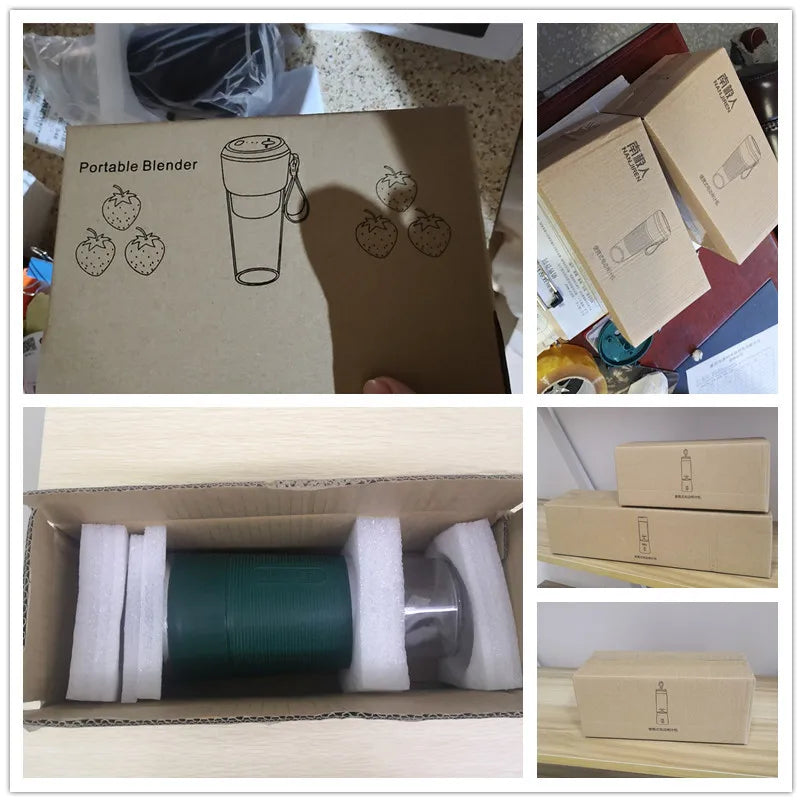 Portable Juicer Usb Rechargeable Wireless Mini Smoothie Blender Mixer Fruit Juice Maker Electric Juicer Machine Glass Cup