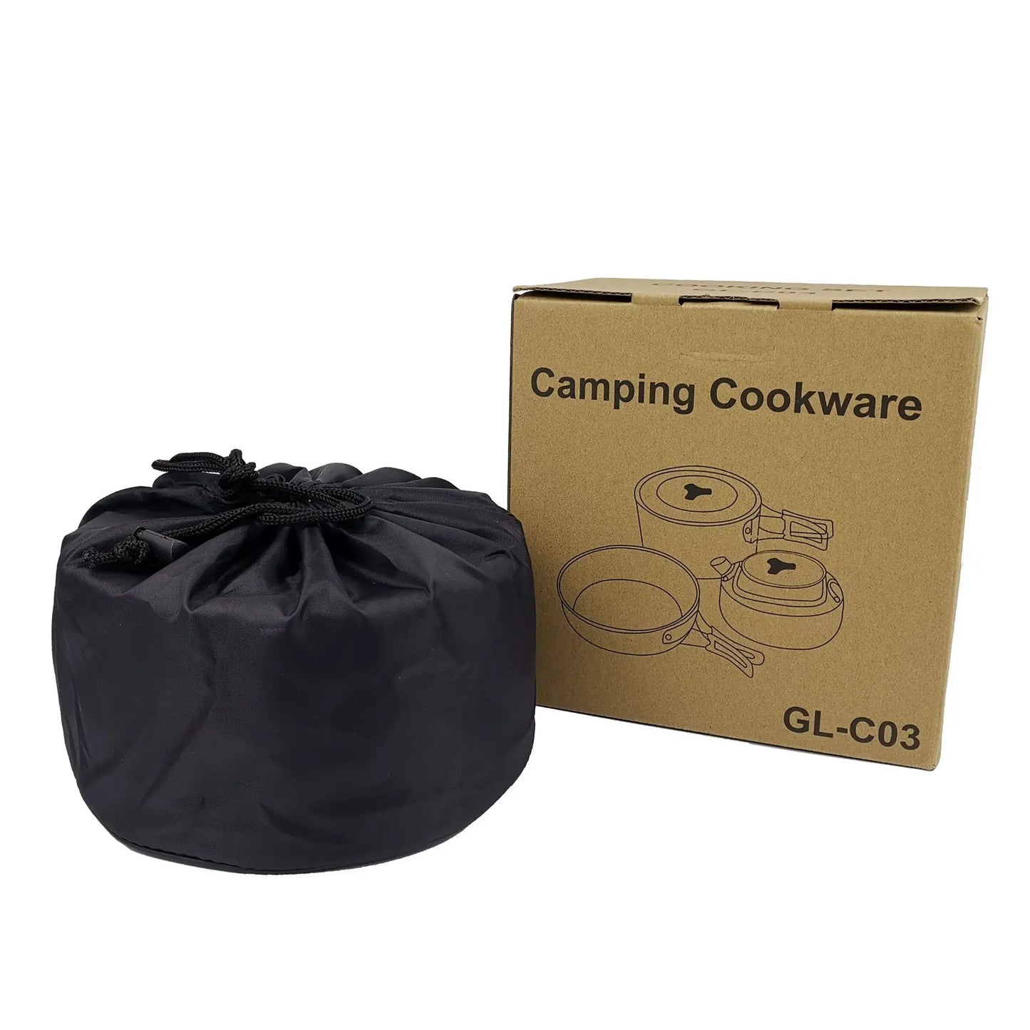 Outdoor Camping Cookware Set – Stainless Steel Pot & Kettle