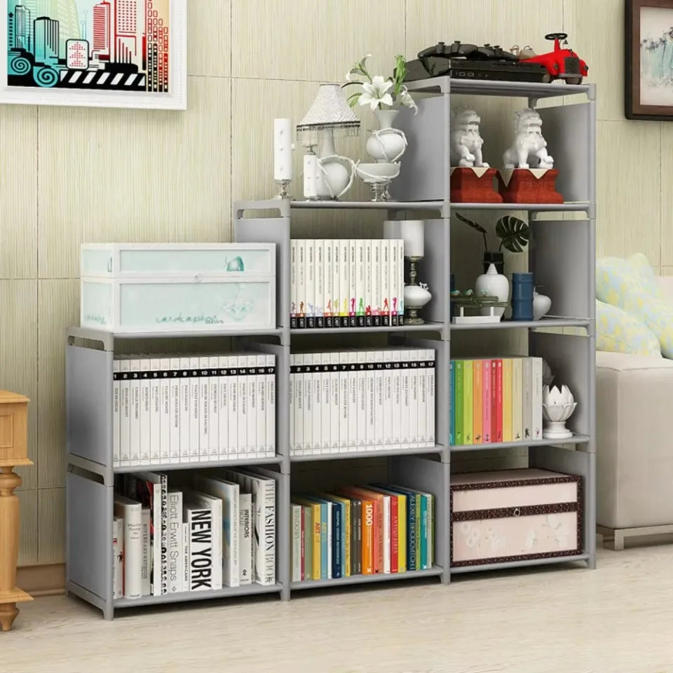 Multi-Layer Bookshelf Storage Rack for Living Room