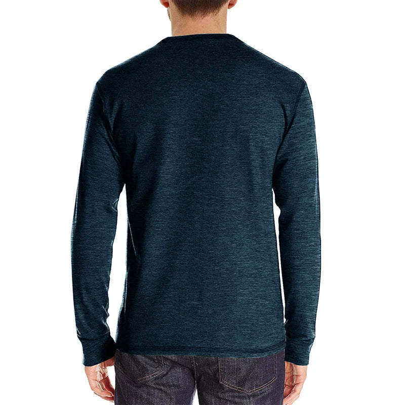 Men’s Casual Long Sleeve Elastic T-Shirt