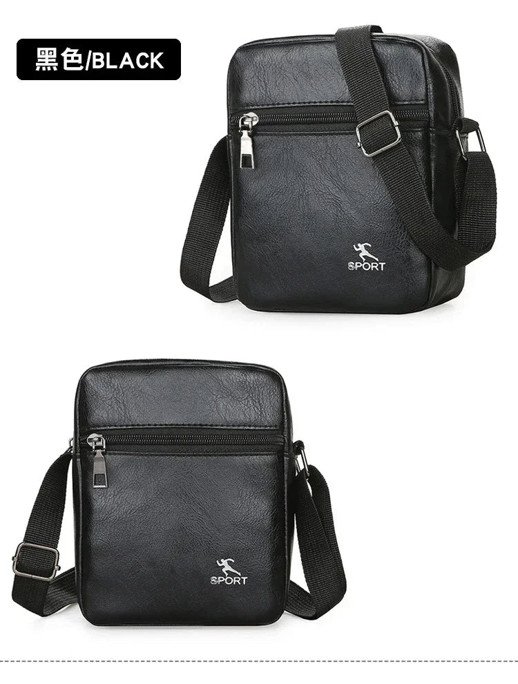 Vintage Messenger Bag Men PU Leather Business Worker Shoulder Bag Brown Black Man Crossbody Bag Male Handbag Gift for Husband