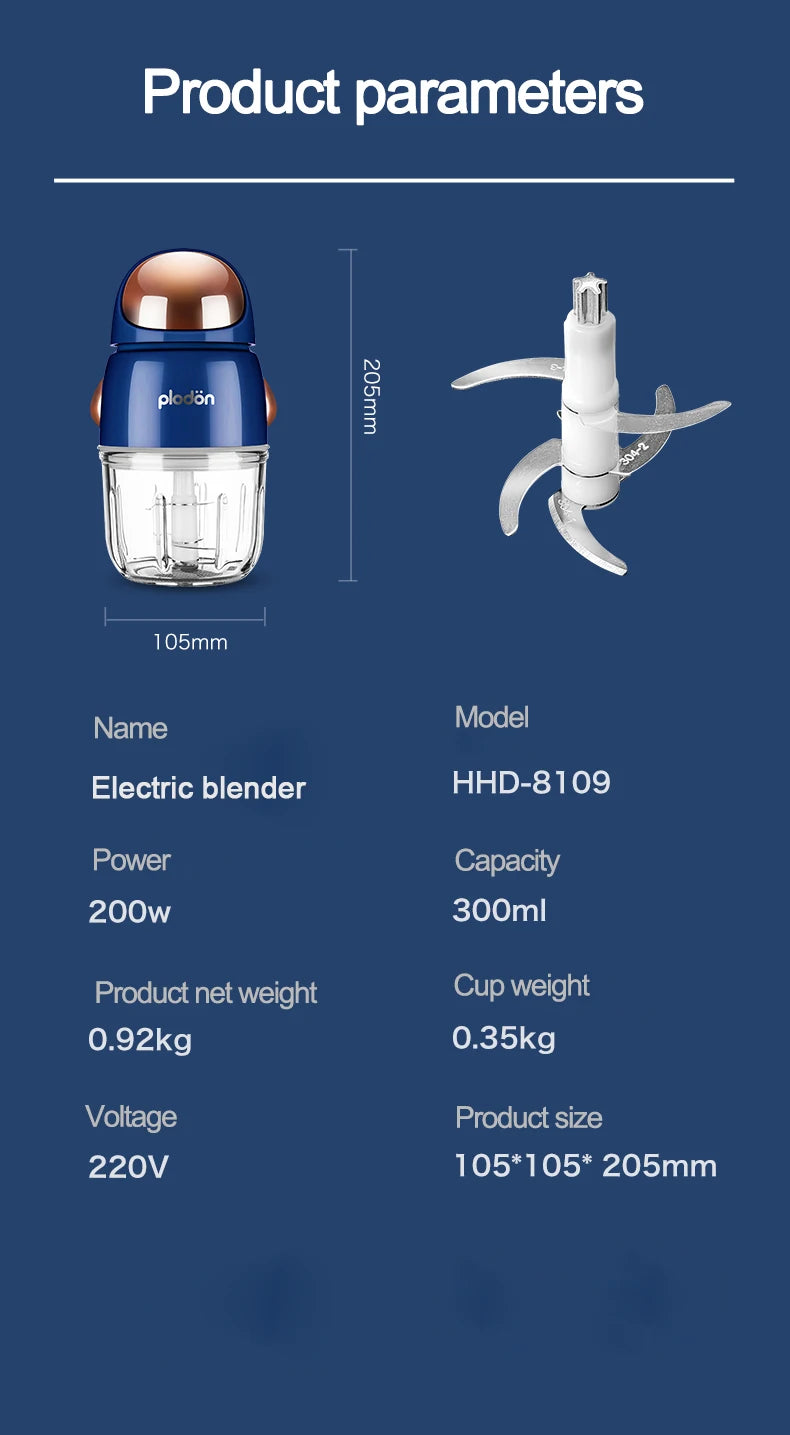 300ml Portable Blender Electric Food Mixer Mini Cup