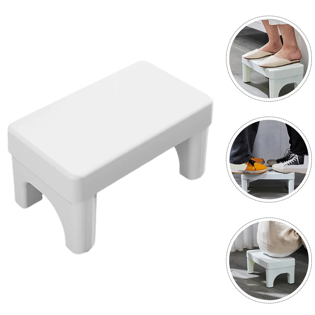 White Thick Toilet Stool Foot Anti Slip Foldable Adult Potty Step Squatting Aid Bathroom Poop Seat For Adults Home