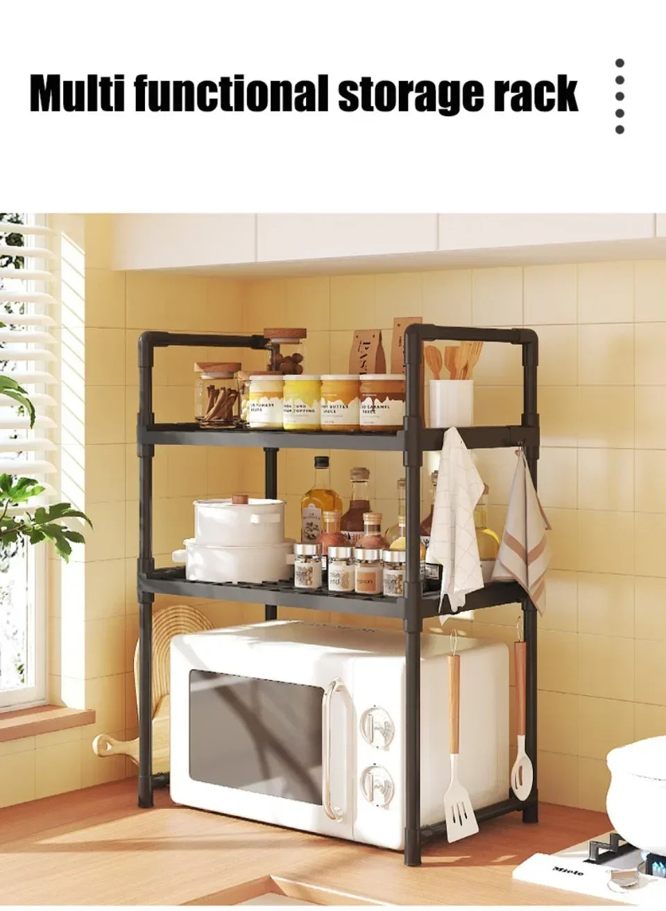 2-Tier Kitchen Microwave & Seasoning Storage Rack