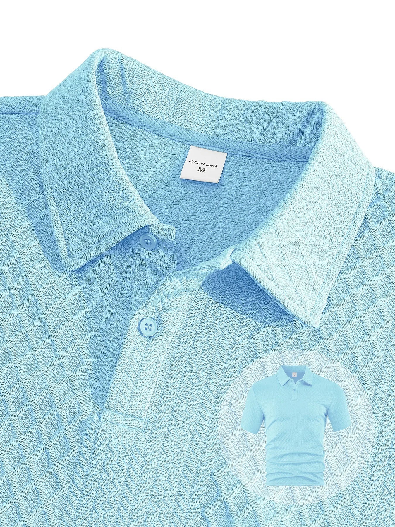 Men’s Summer Jacquard Polo Shirt – Casual Short Sleeve