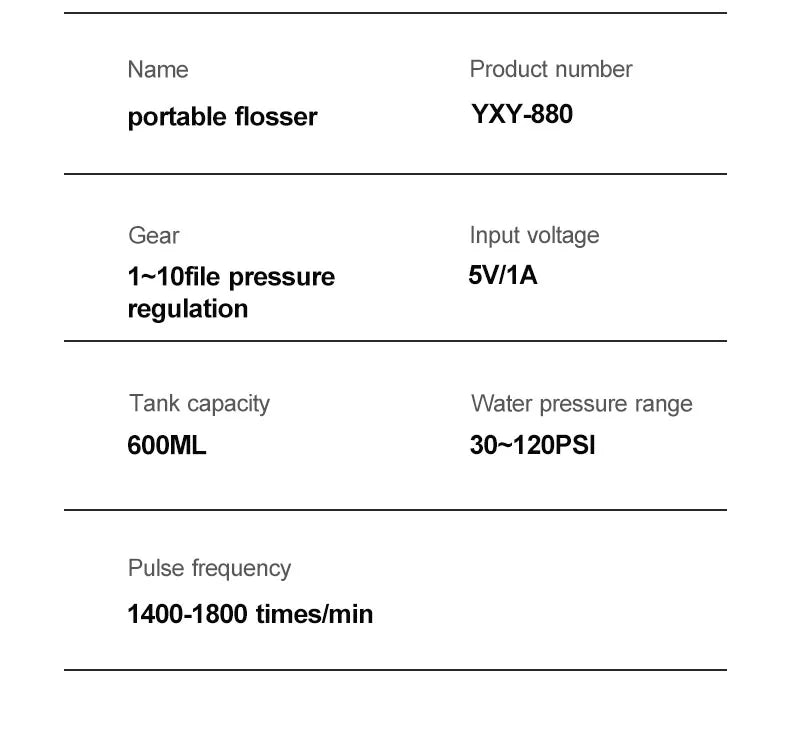 600ML Electric Oral Irrigator Water Flosser