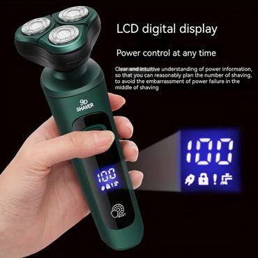 LED Digital Electric Shaver with Trimmer & Nose Hair